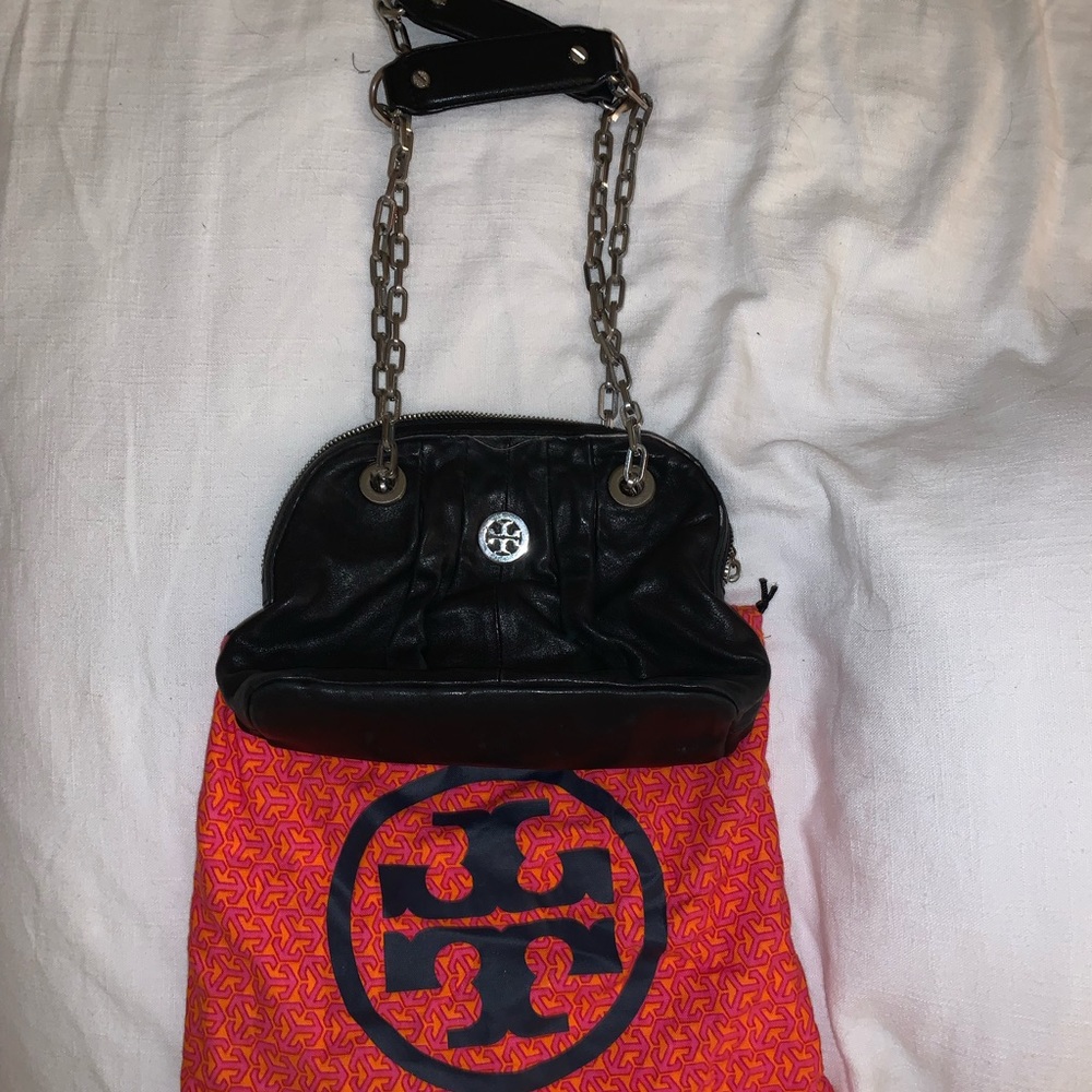 Tory Burch Crossbody Bag; Black Leather with adjustable length straps